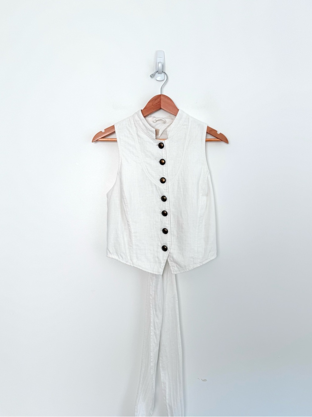 Free People Back It Up Open Back Waistcoat Vest Top - Picture 6 of 13